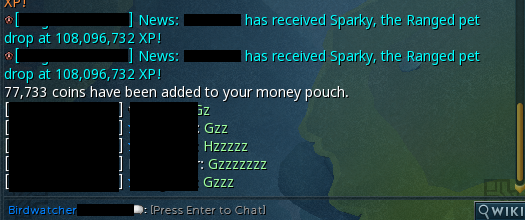 Runescape Sparky Ranged pet drop